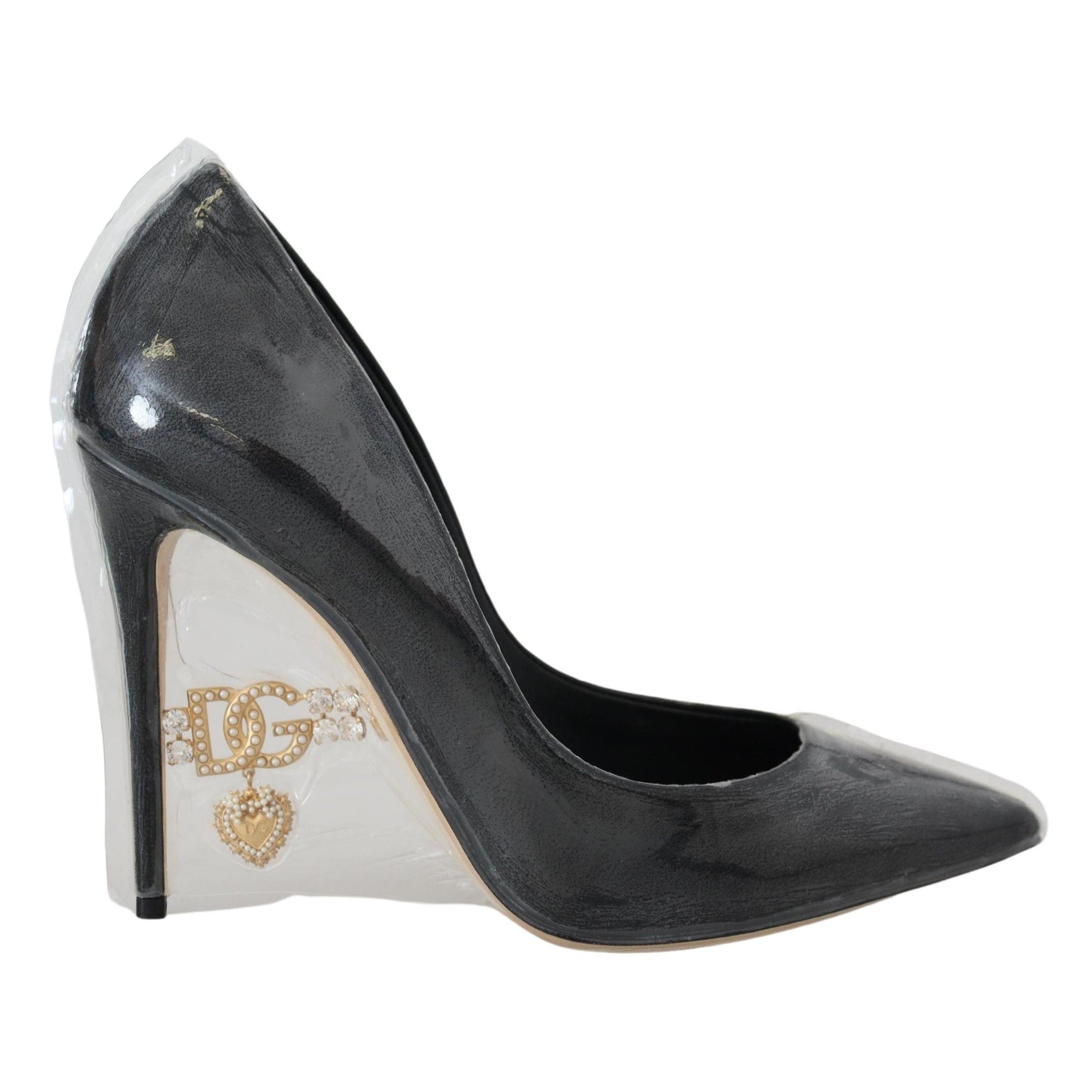 Dolce &amp; Gabbana Elegant Black Gold Detail Heels Pumps