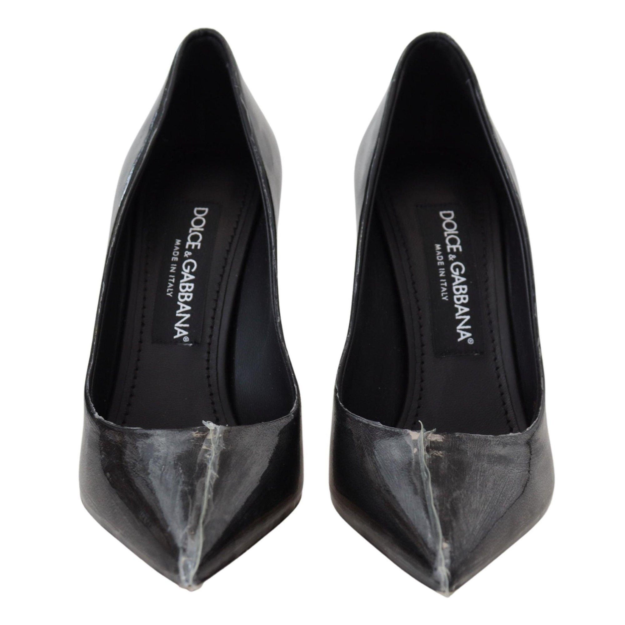 Dolce &amp; Gabbana Elegant Black Gold Detail Heels Pumps
