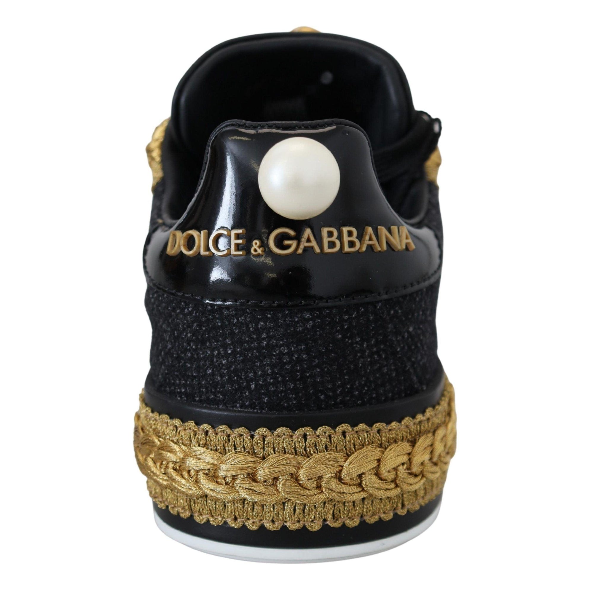 Dolce &amp; Gabbana Elegant Portofino Leather Sneakers in Black