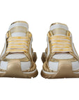 Dolce & Gabbana Elegant White and Gold Leather Sneakers