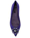 Dolce & Gabbana Embellished Crystal Purple Suede Flats