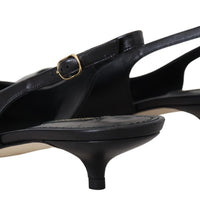 Dolce & Gabbana Elegant Black Leather Slingback Pumps