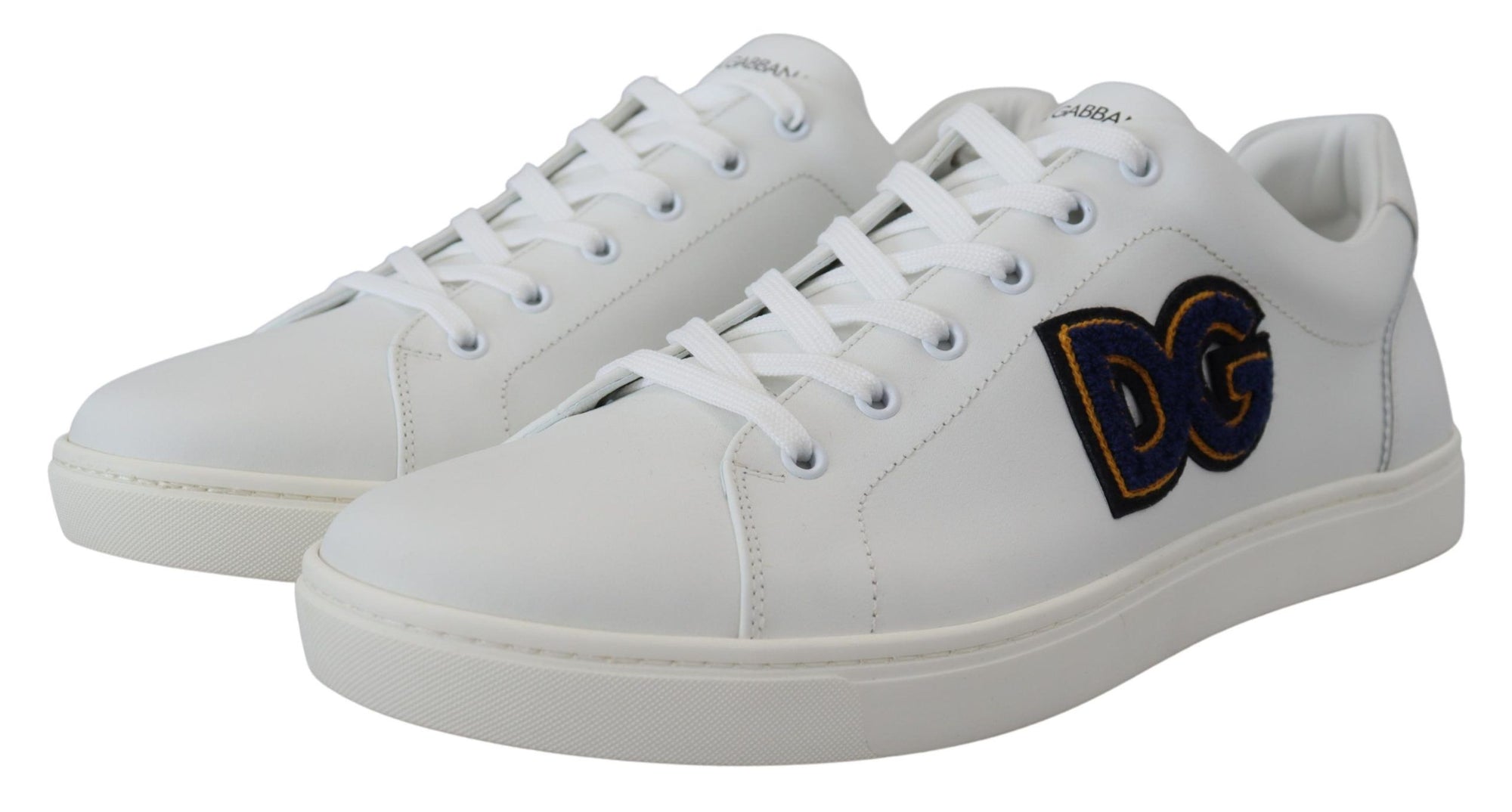 Dolce &amp; Gabbana Elegant White Leather Men&#39;s Sneakers