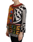 Dolce & Gabbana Silk Baroque Floral Round Neck Blouse