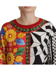 Dolce & Gabbana Silk Baroque Floral Round Neck Blouse