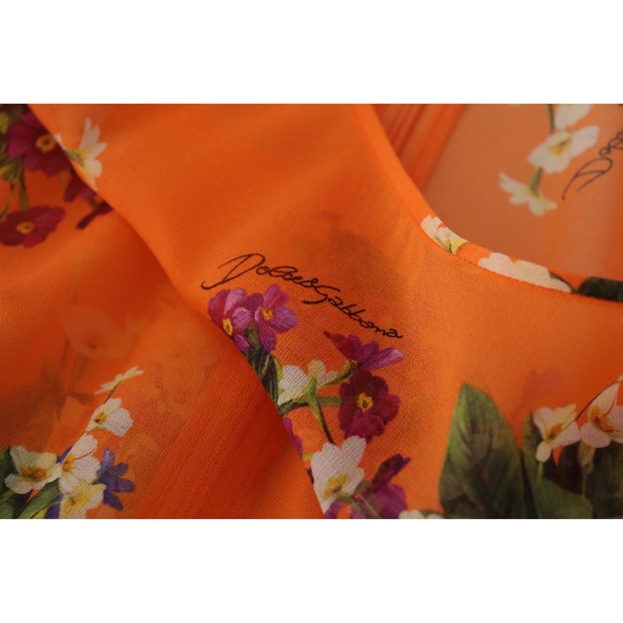 Dolce &amp; Gabbana Elegant Floral Silk Blouse with Back Zipper