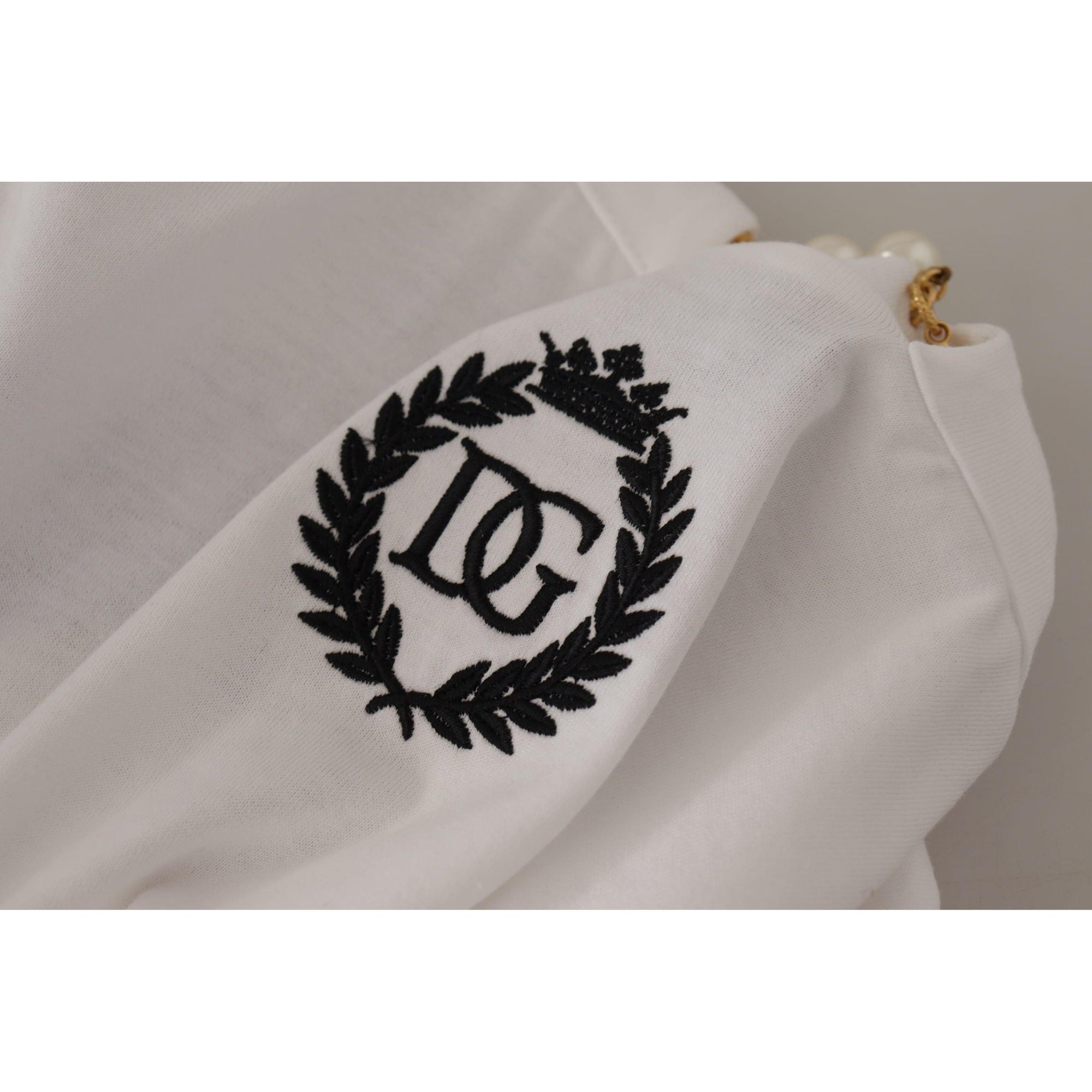 Dolce &amp; Gabbana Stunning V-Neckline Logo Embellished Tee