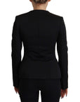 Dolce & Gabbana Sleek Black Snap Jacket with Silk Lining