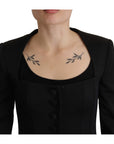 Dolce & Gabbana Sleek Black Snap Jacket with Silk Lining