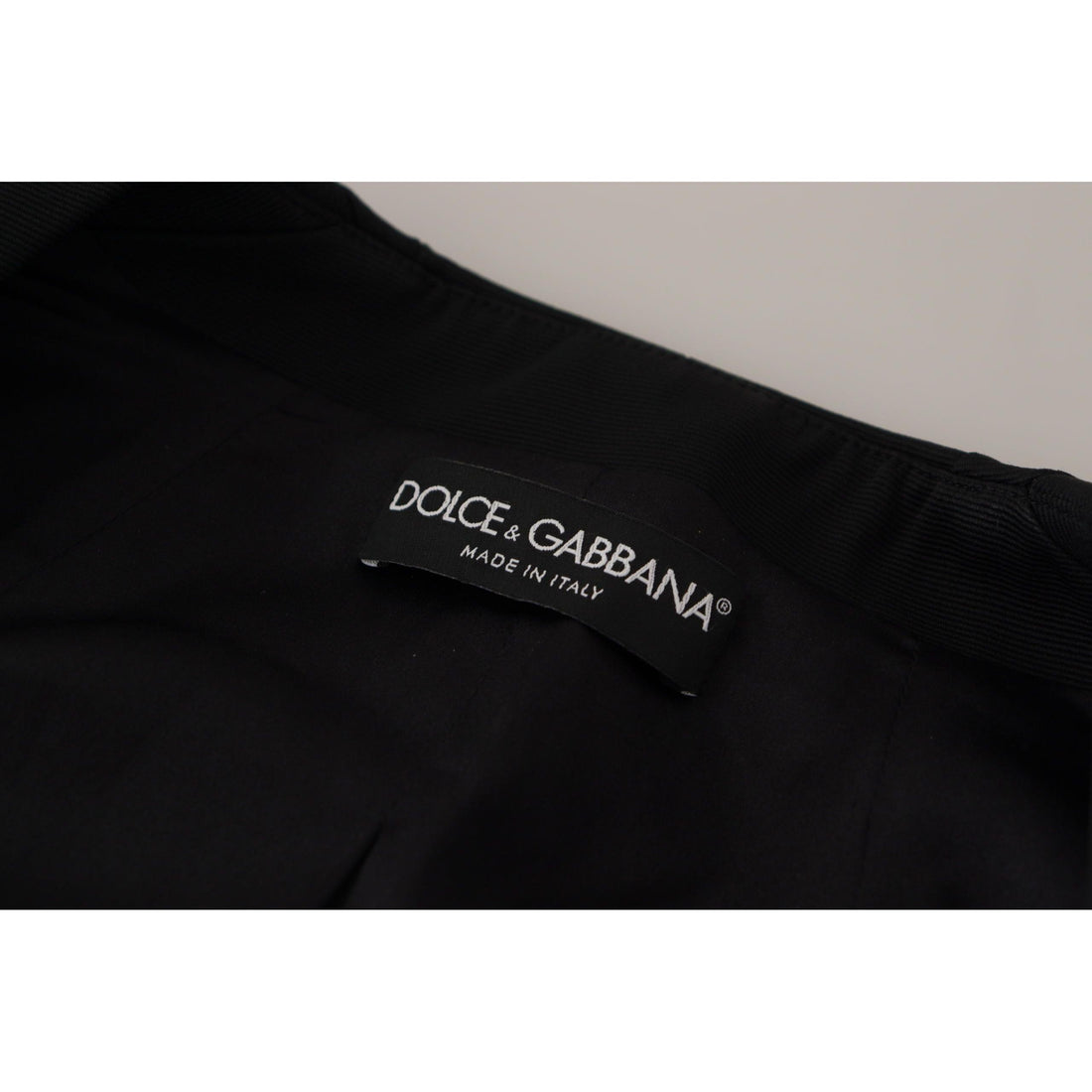 Dolce & Gabbana Sleek Black Snap Jacket with Silk Lining