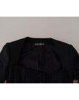 Dolce & Gabbana Sleek Black Snap Jacket with Silk Lining