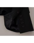 Dolce & Gabbana Sleek Black Snap Jacket with Silk Lining