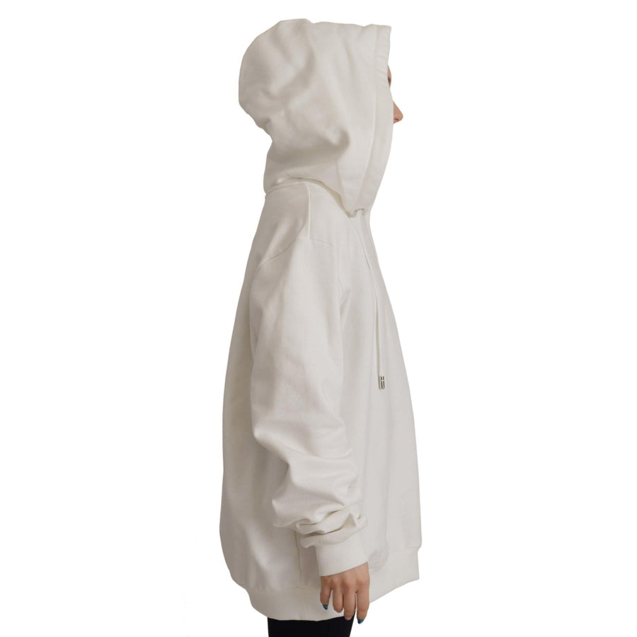 Dolce & Gabbana Chic White Hooded Pullover Sweater