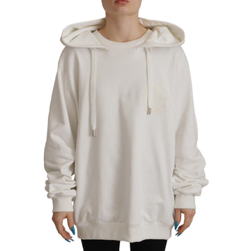 Dolce & Gabbana Chic White Hooded Pullover Sweater