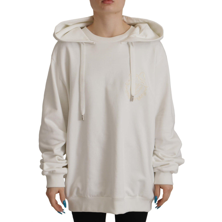 Dolce & Gabbana Chic White Hooded Pullover Sweater
