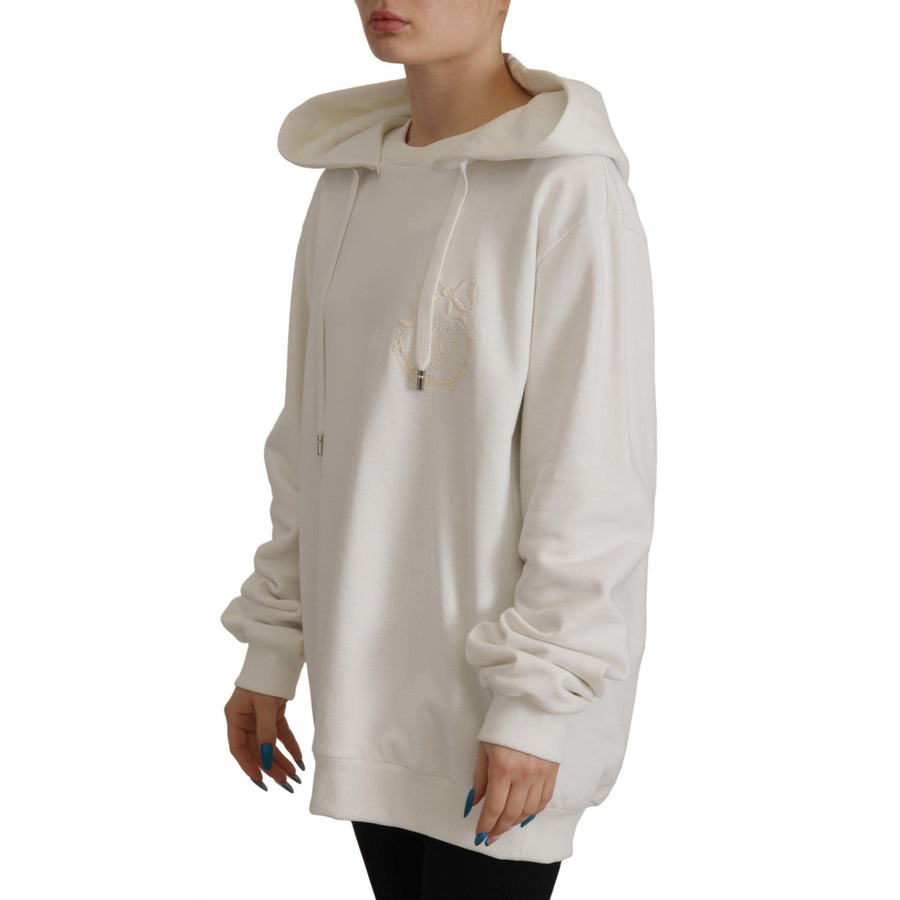 Dolce & Gabbana Chic White Hooded Pullover Sweater
