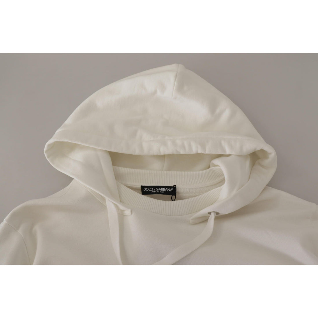 Dolce & Gabbana Chic White Hooded Pullover Sweater