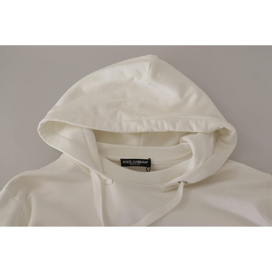 Dolce & Gabbana Chic White Hooded Pullover Sweater