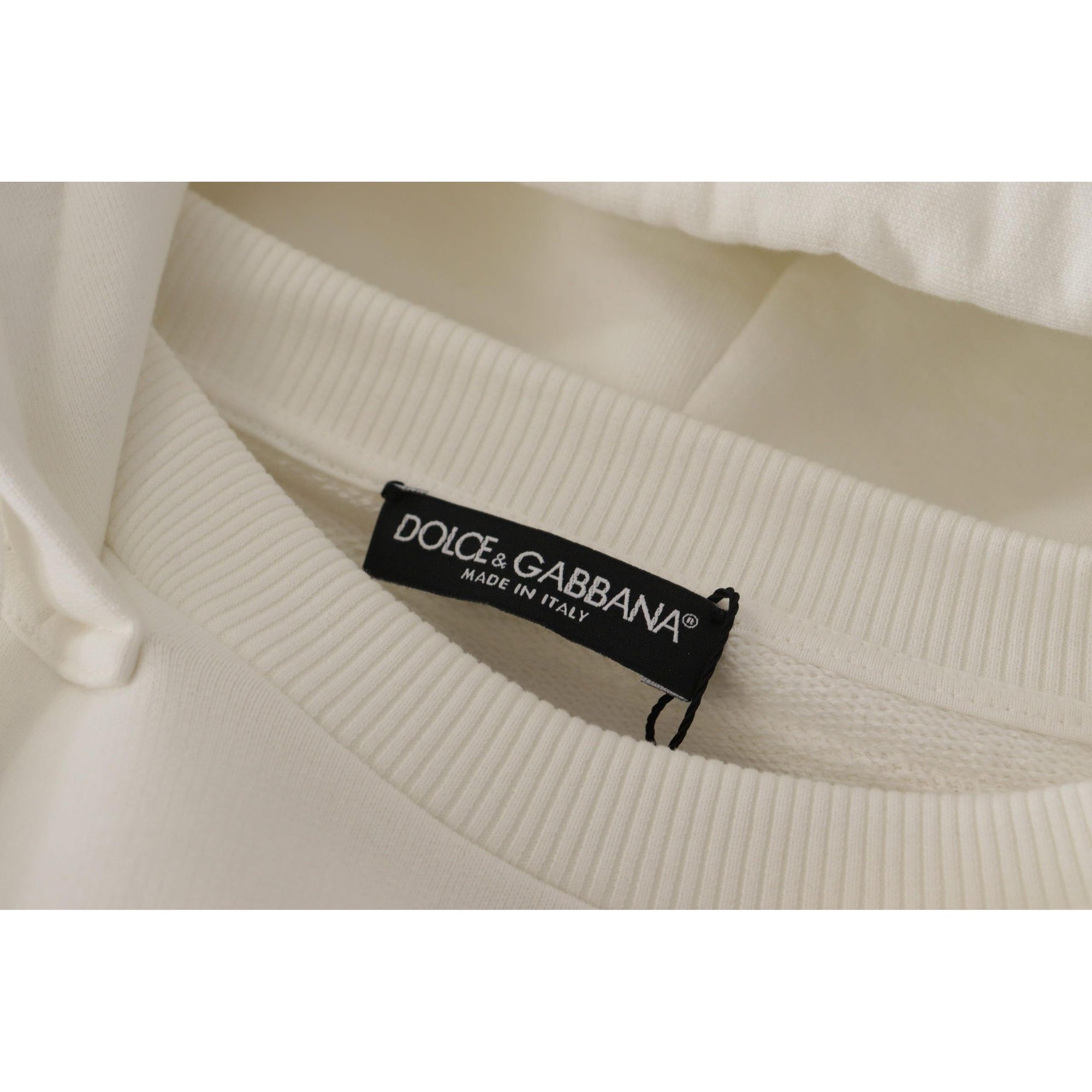 Dolce &amp; Gabbana Chic White Hooded Pullover Sweater