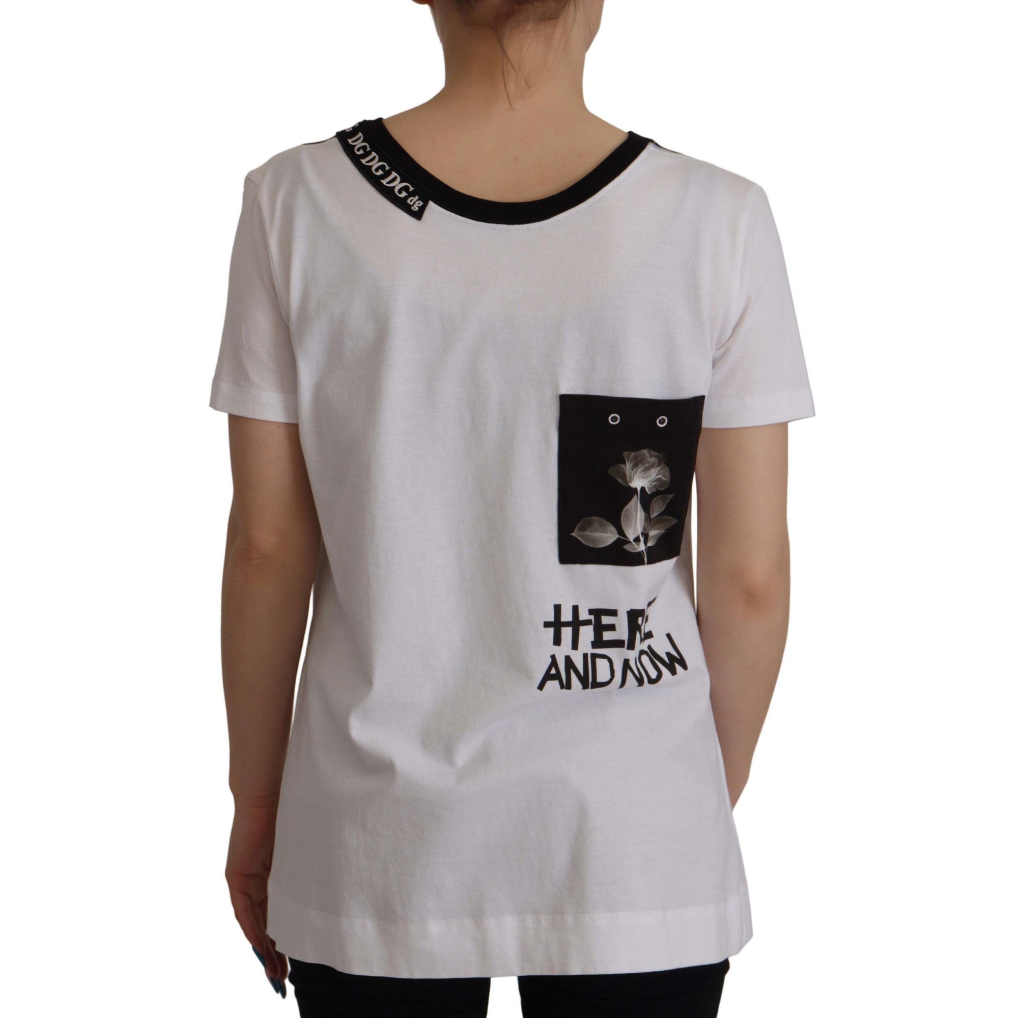 Dolce &amp; Gabbana Elegant Round Neck Slogan Tee