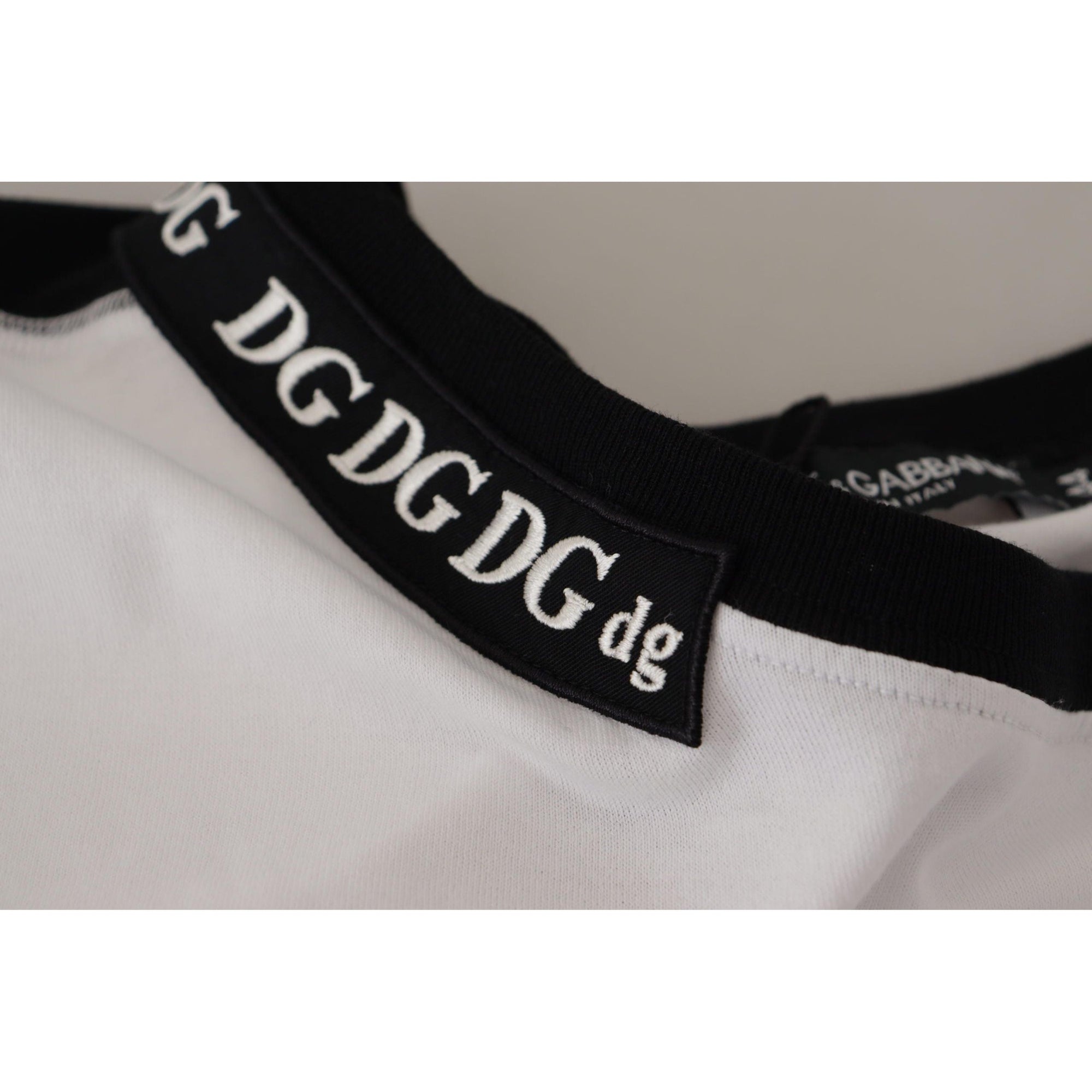 Dolce &amp; Gabbana Elegant Round Neck Slogan Tee