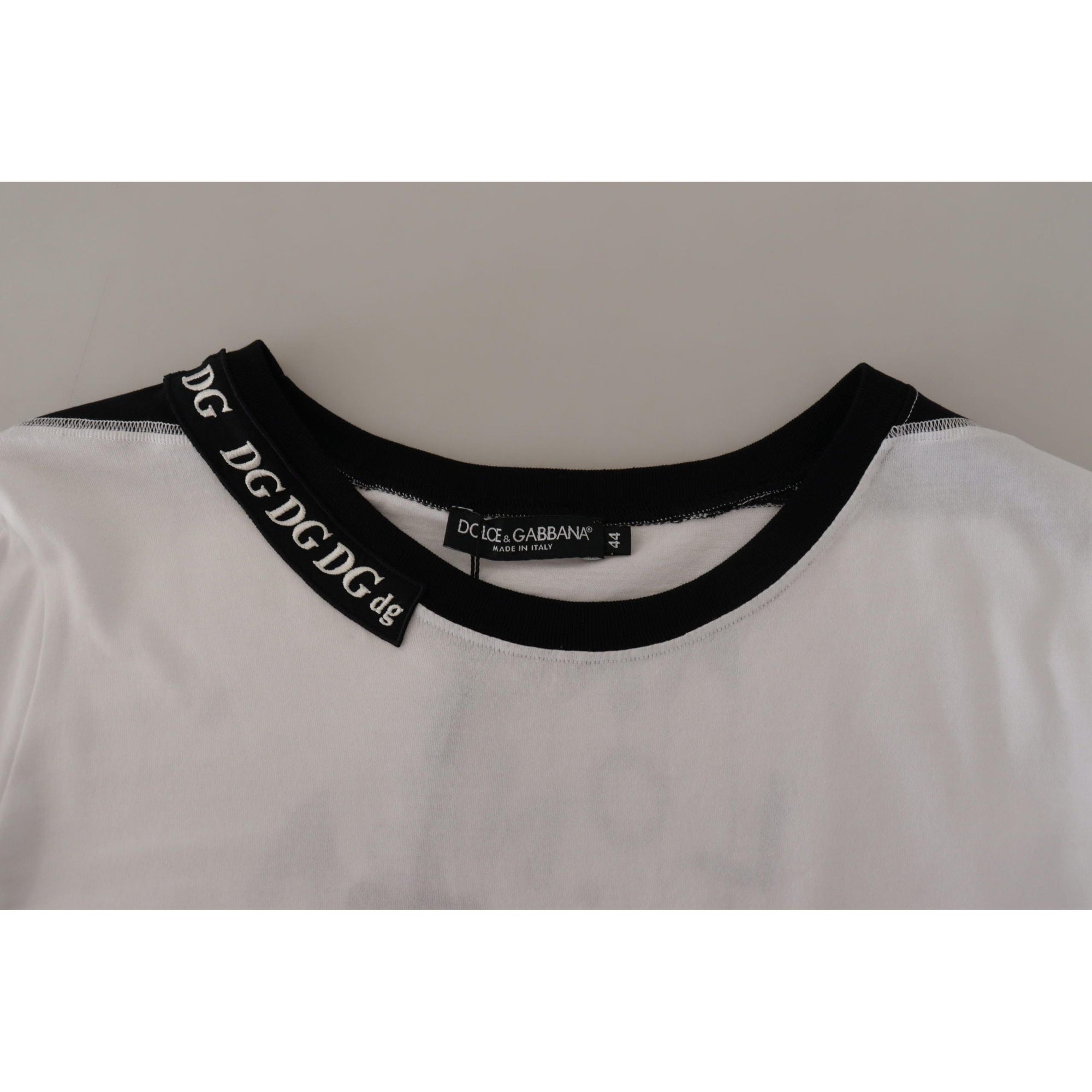 Dolce &amp; Gabbana Elegant Round Neck Slogan Tee