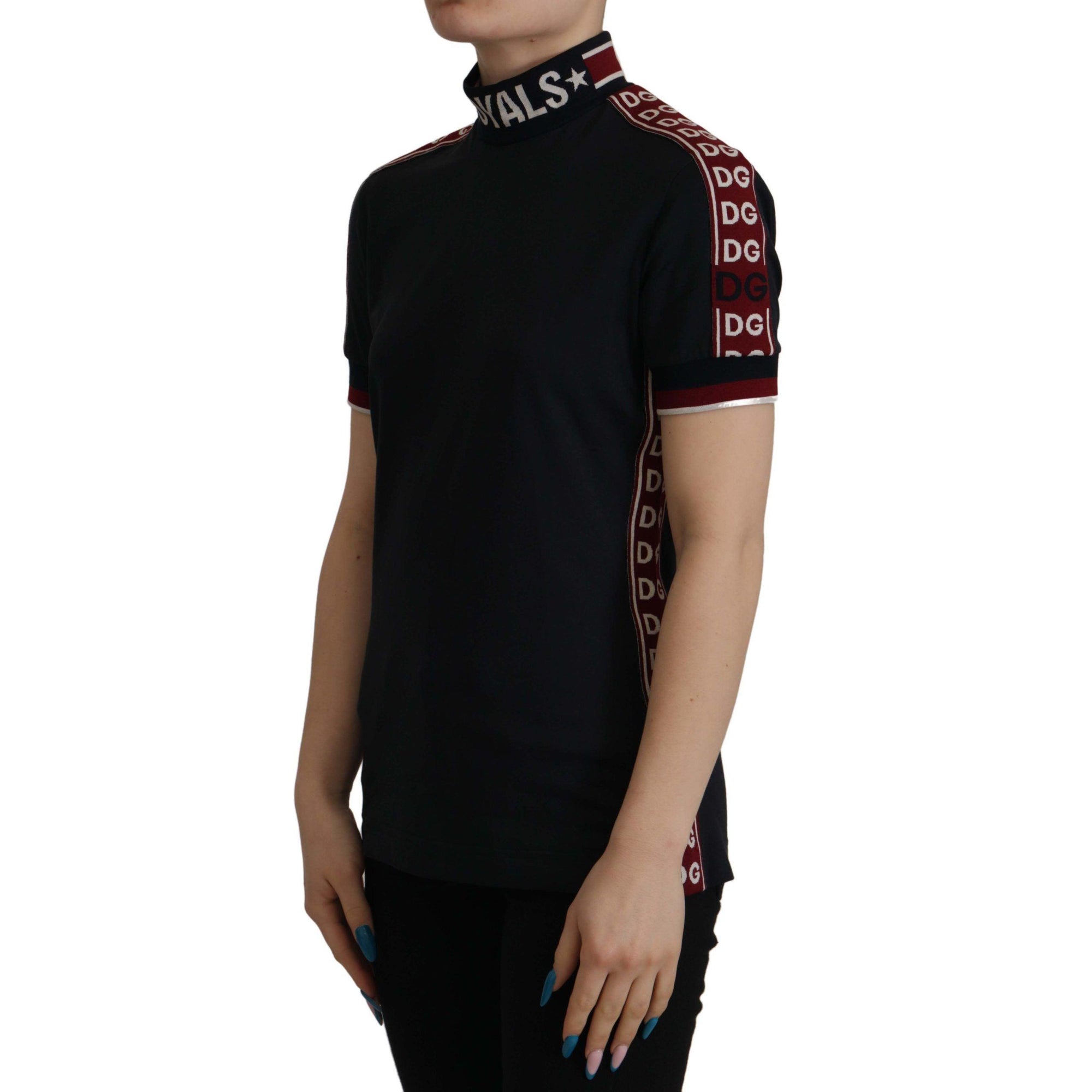 Dolce &amp; Gabbana Elegant Black Turtle Neck Cotton Tee