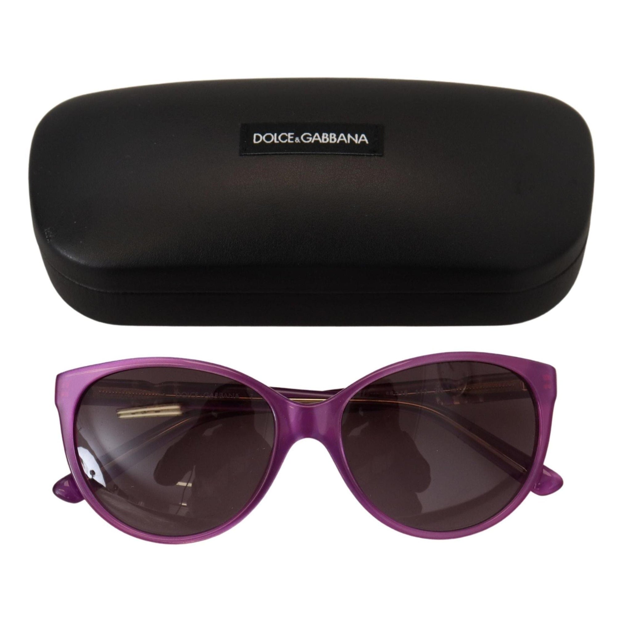 Dolce &amp; Gabbana Chic Purple Acetate Round Sunglasses