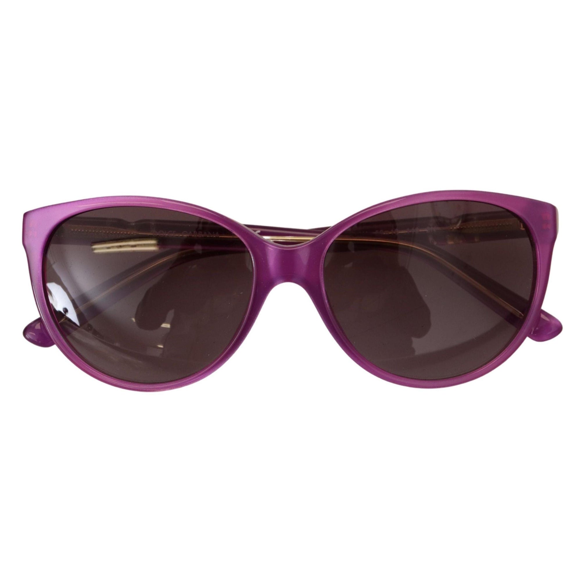 Dolce &amp; Gabbana Chic Purple Acetate Round Sunglasses