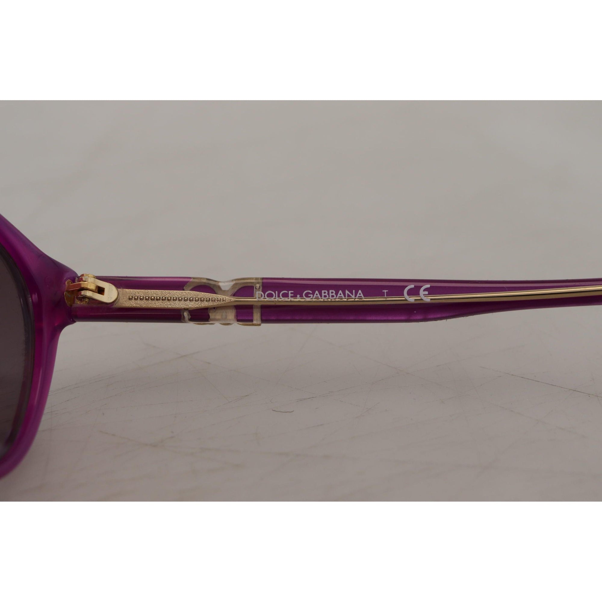 Dolce &amp; Gabbana Chic Purple Acetate Round Sunglasses