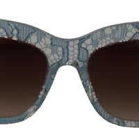 Dolce & Gabbana Elegant Lace Detail Blue Sunglasses