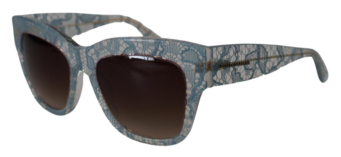 Dolce & Gabbana Elegant Lace Detail Blue Sunglasses