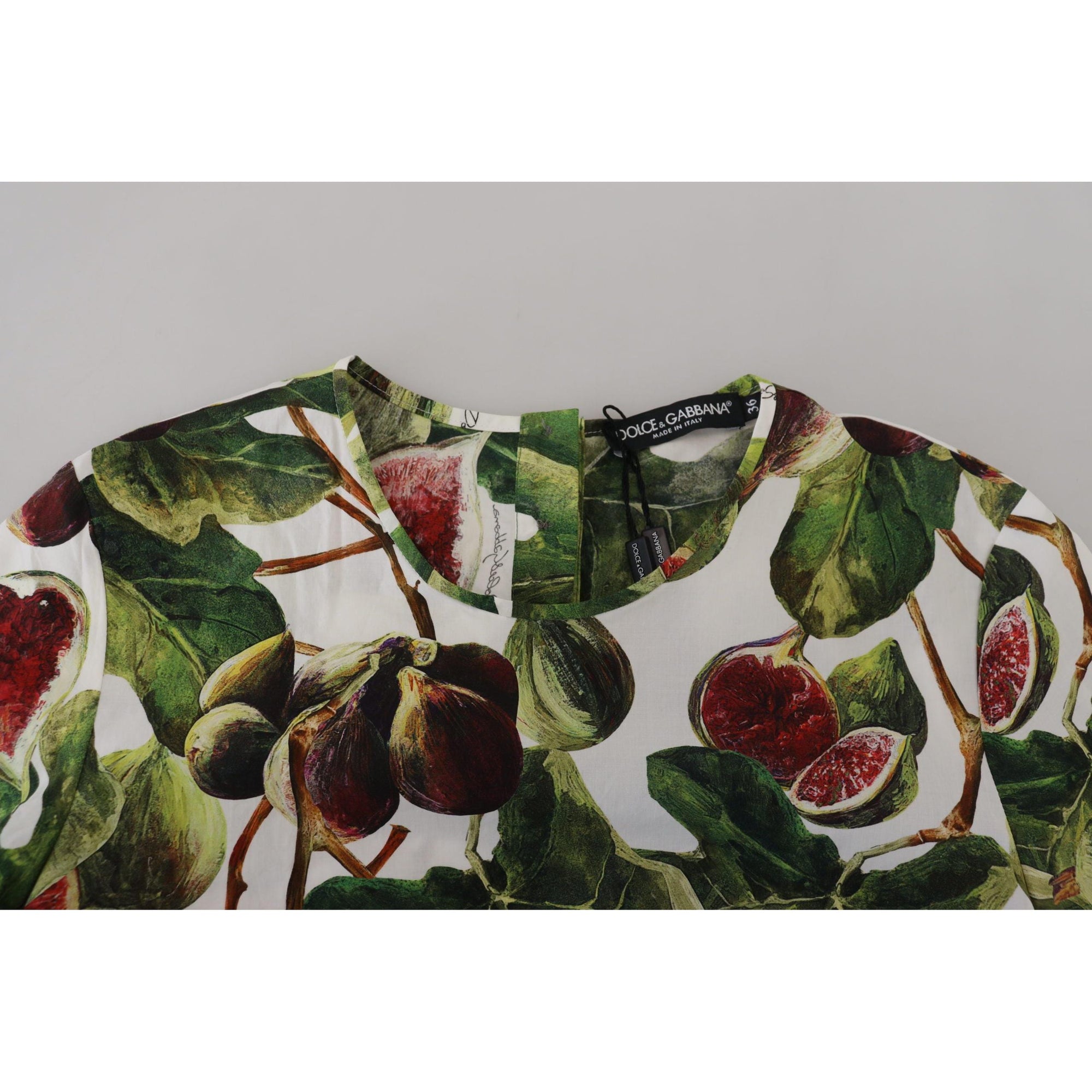 Dolce &amp; Gabbana Chic Multicolor Fig Print Cotton Top