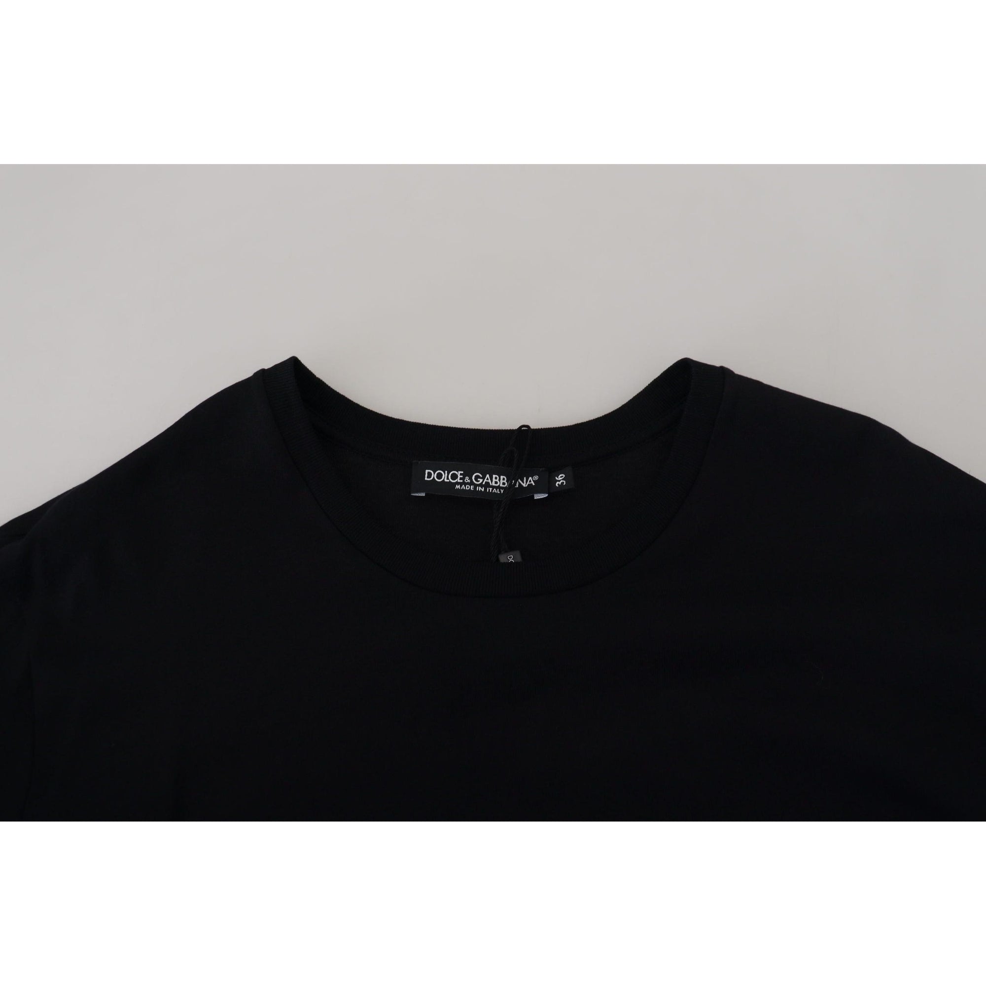 Dolce &amp; Gabbana Elegant Black Cotton Short Sleeve Tee