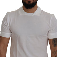 Dolce & Gabbana Elegant White Cotton Polo T-Shirt