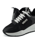 Versace Elegant Monochrome Leather Sneakers