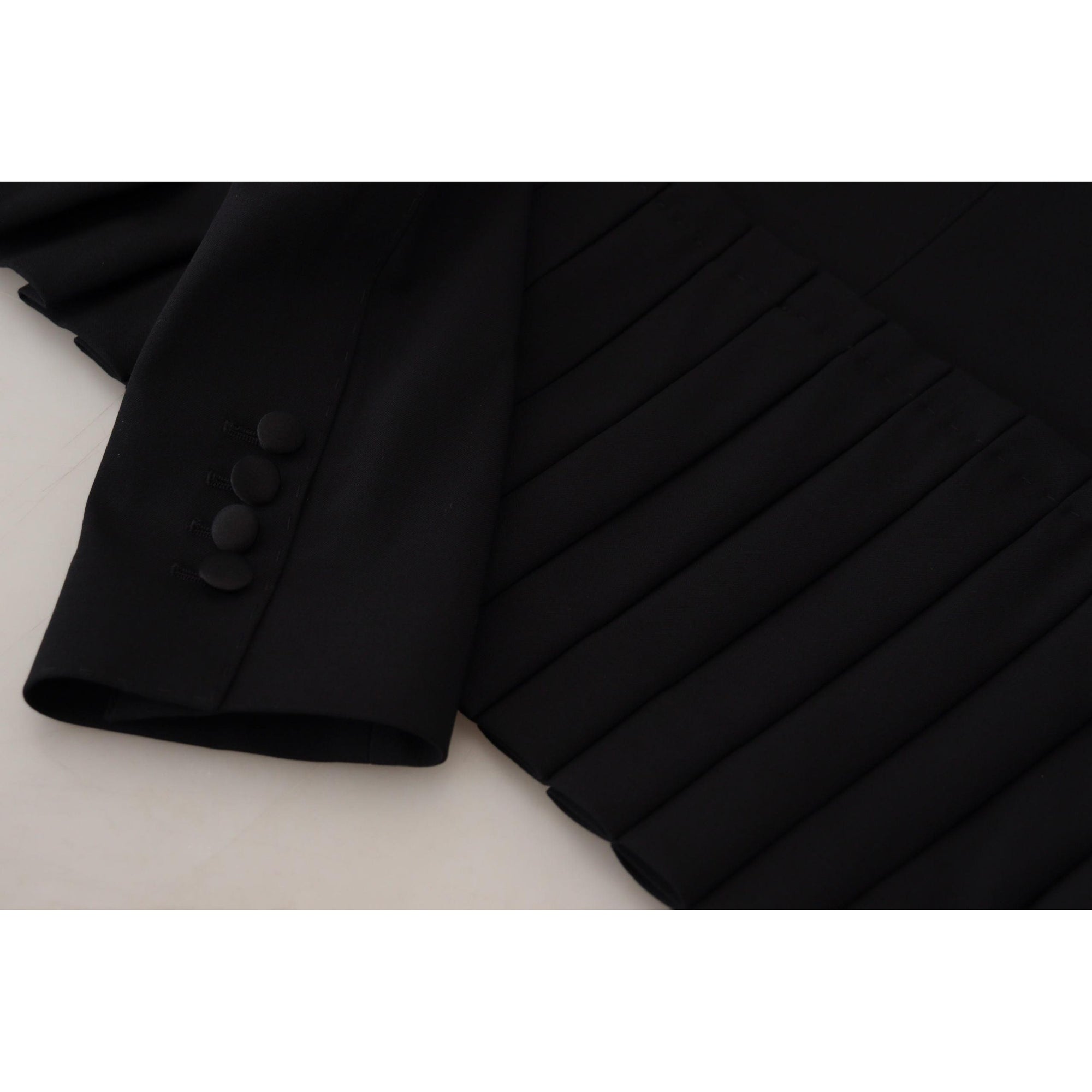 Dolce &amp; Gabbana Elegant Black Stretch Wool Blazer