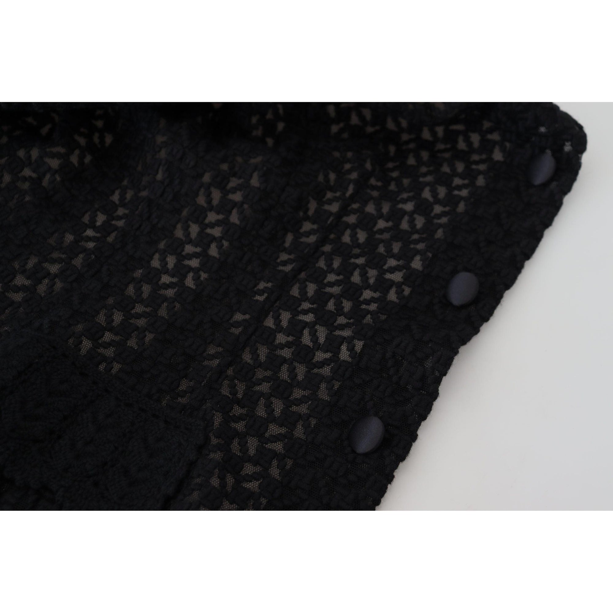 Dolce &amp; Gabbana Elegant Black Wool Blend Button Down Jacket