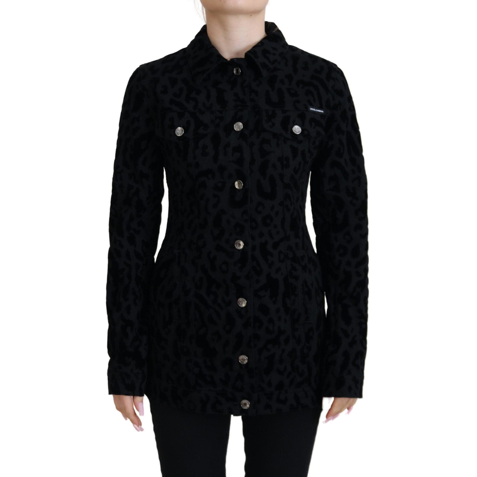 Dolce &amp; Gabbana Chic Leopard Pattern Denim Jacket