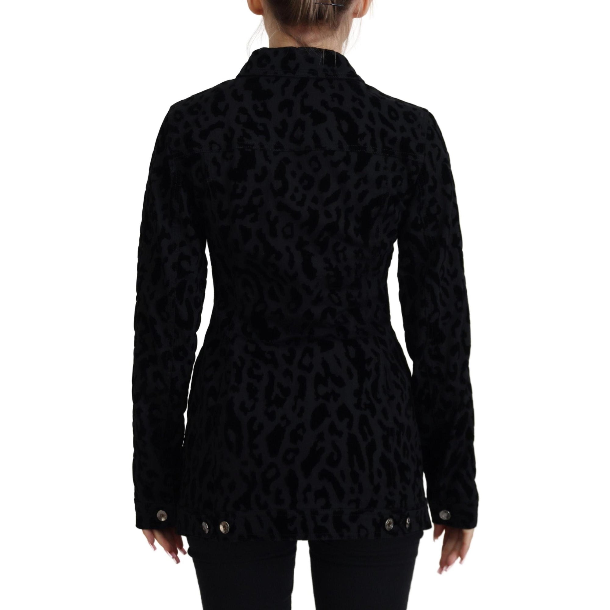 Dolce &amp; Gabbana Chic Leopard Pattern Denim Jacket