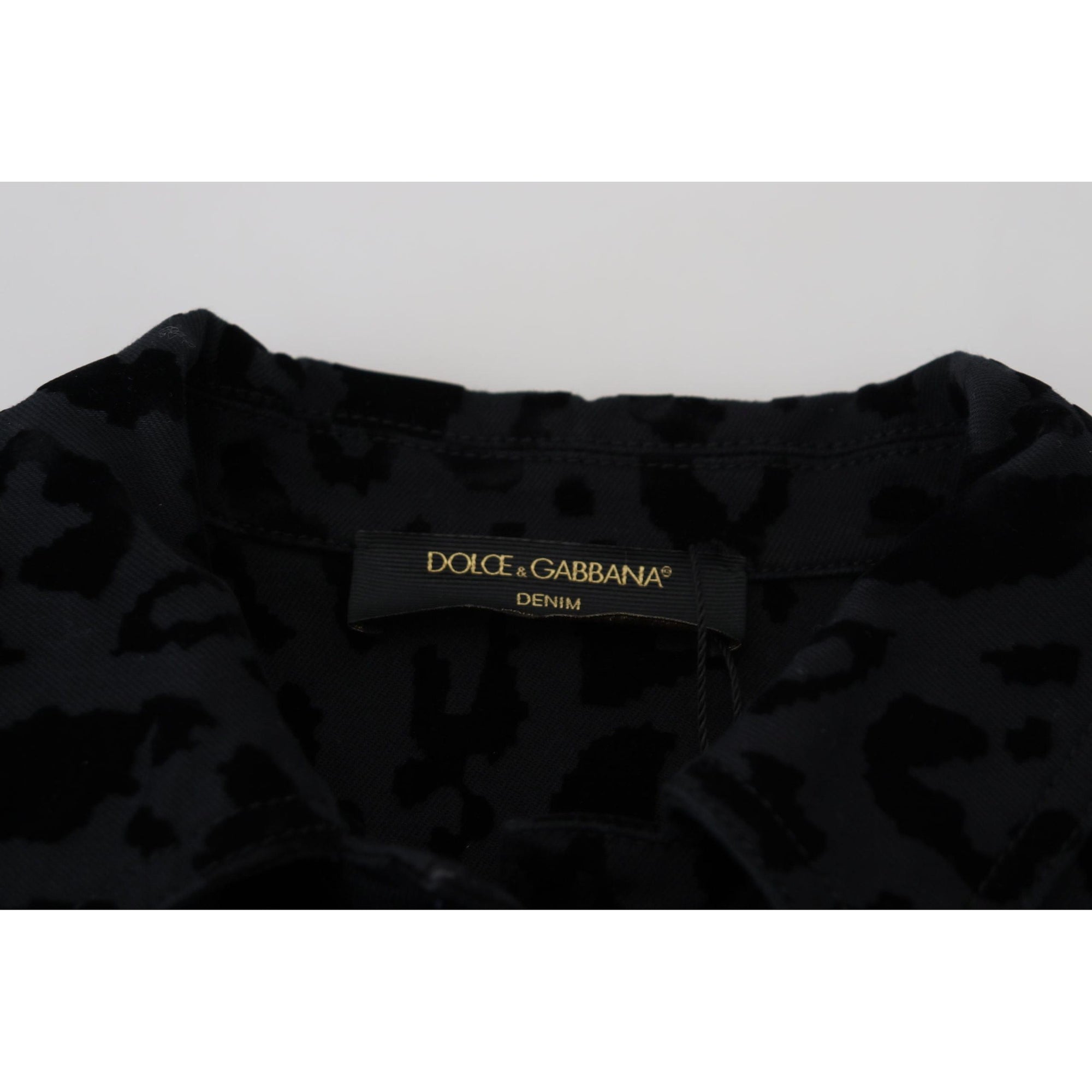 Dolce &amp; Gabbana Chic Leopard Pattern Denim Jacket