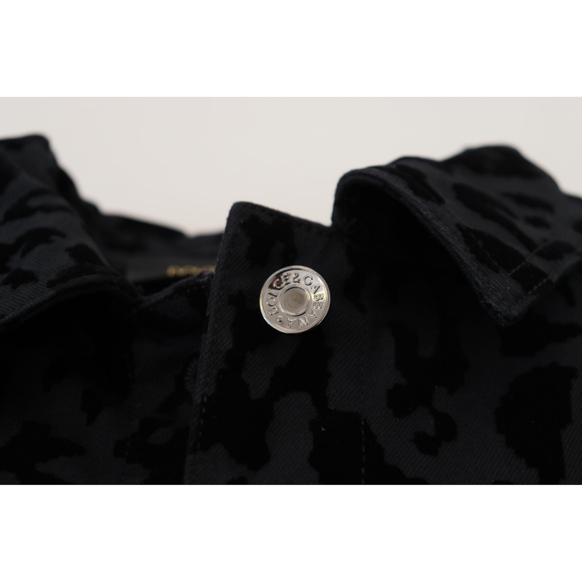 Dolce &amp; Gabbana Chic Leopard Pattern Denim Jacket