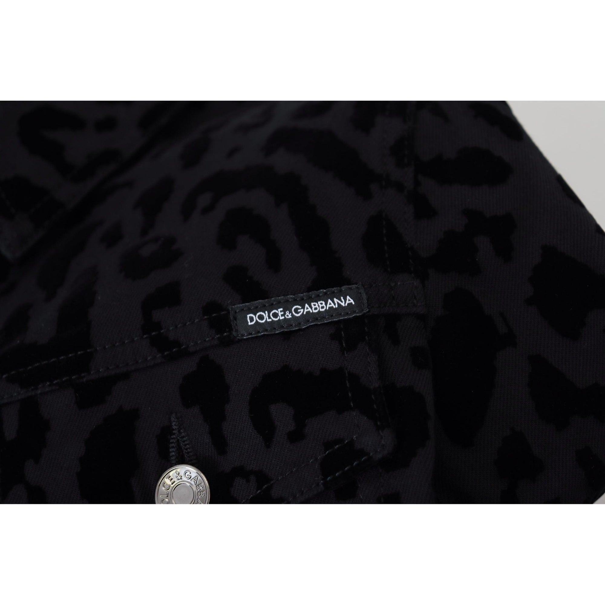 Dolce &amp; Gabbana Chic Leopard Pattern Denim Jacket