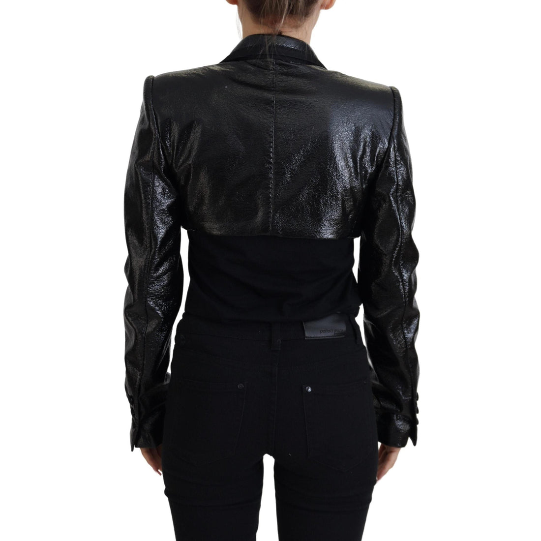 Dolce & Gabbana Elegant Cropped Black Designer Jacket