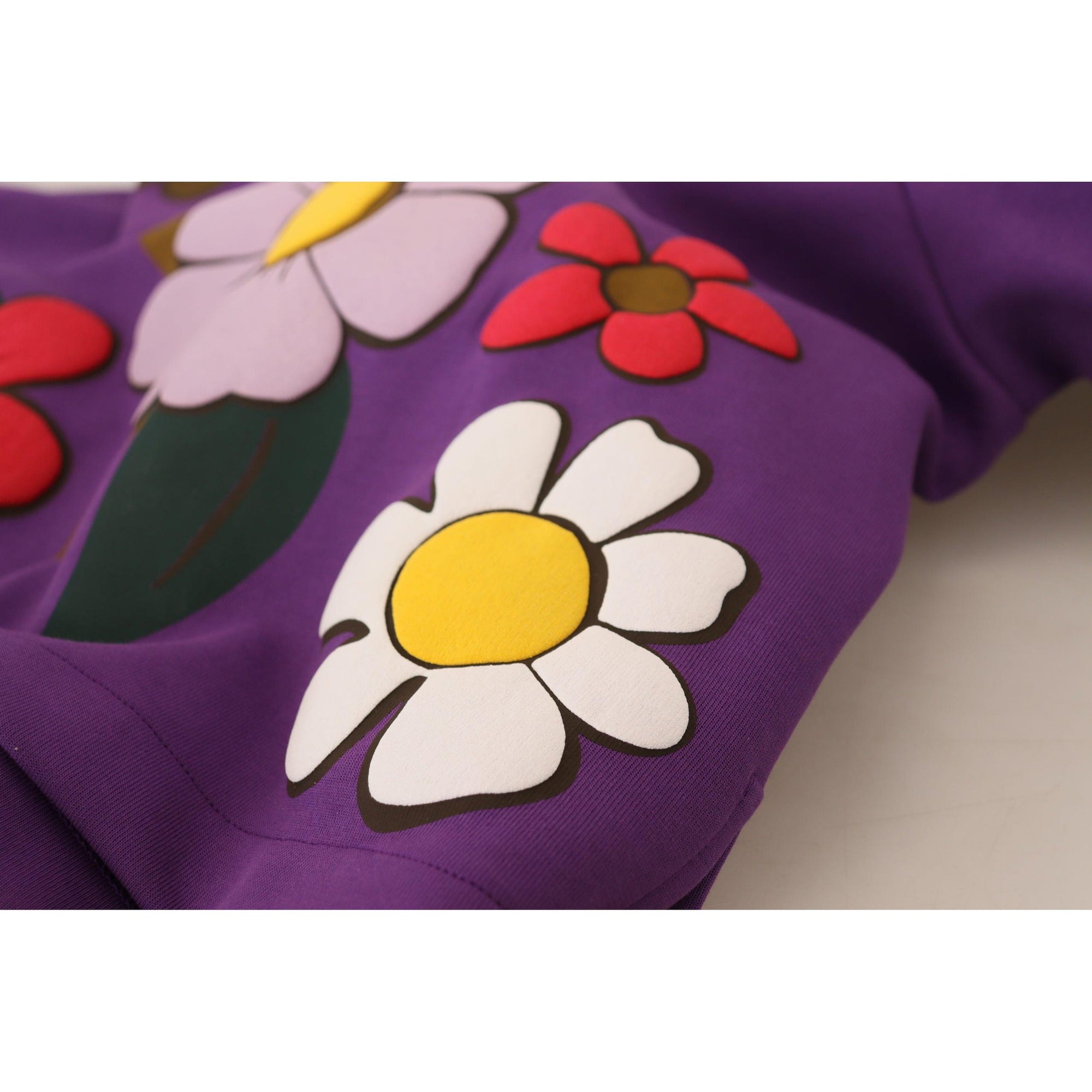 Dolce &amp; Gabbana Elegant Purple Floral Pullover Sweater