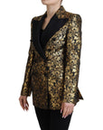 Dolce & Gabbana Elegant Black and Gold Floral Jacket