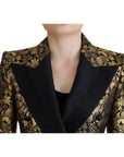Dolce & Gabbana Elegant Black and Gold Floral Jacket