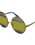 Dolce & Gabbana Crystal Embellished Gold Oval Sunglasses