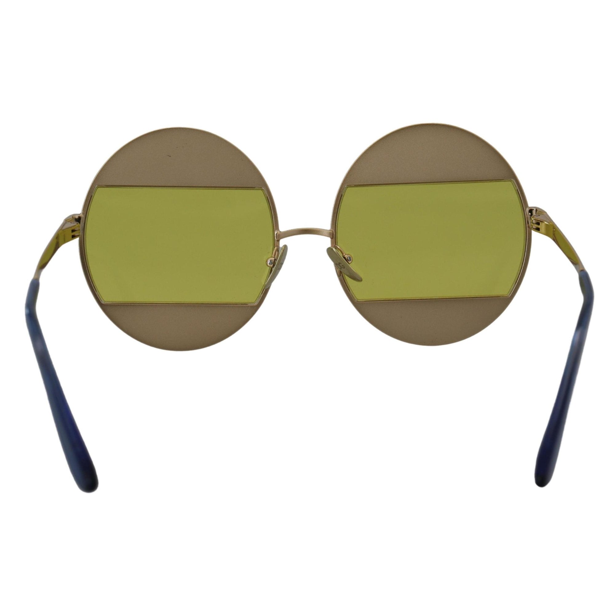 Dolce &amp; Gabbana Crystal Embellished Gold Oval Sunglasses