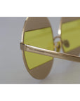 Dolce & Gabbana Crystal Embellished Gold Oval Sunglasses